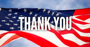 Thank you with American Flag