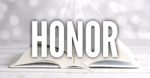 Word honor on a bible