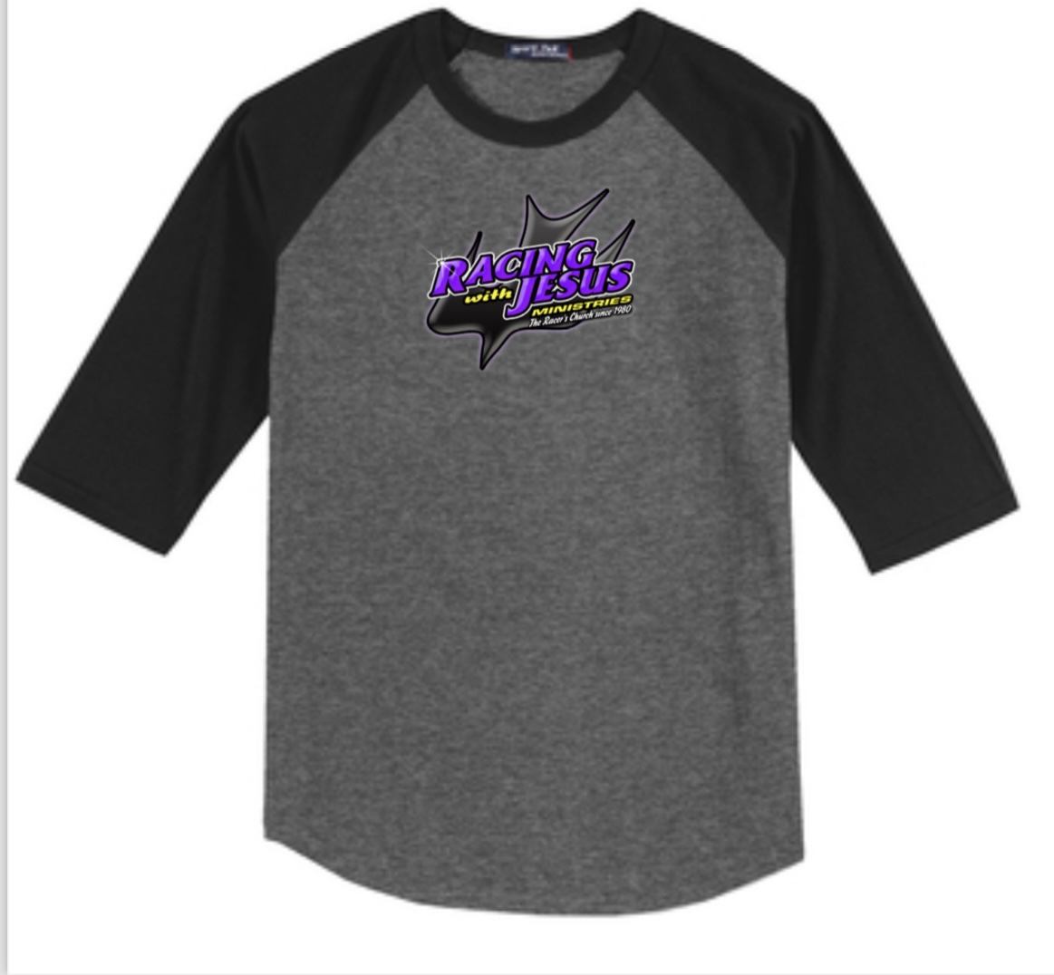 Heather Gray 3/4 Sleeve Shirt | Racing with Jesus Ministries